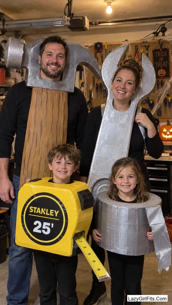 A Full Toolbox: Hammer, Wrench, Tape Measure, and Duct Tape