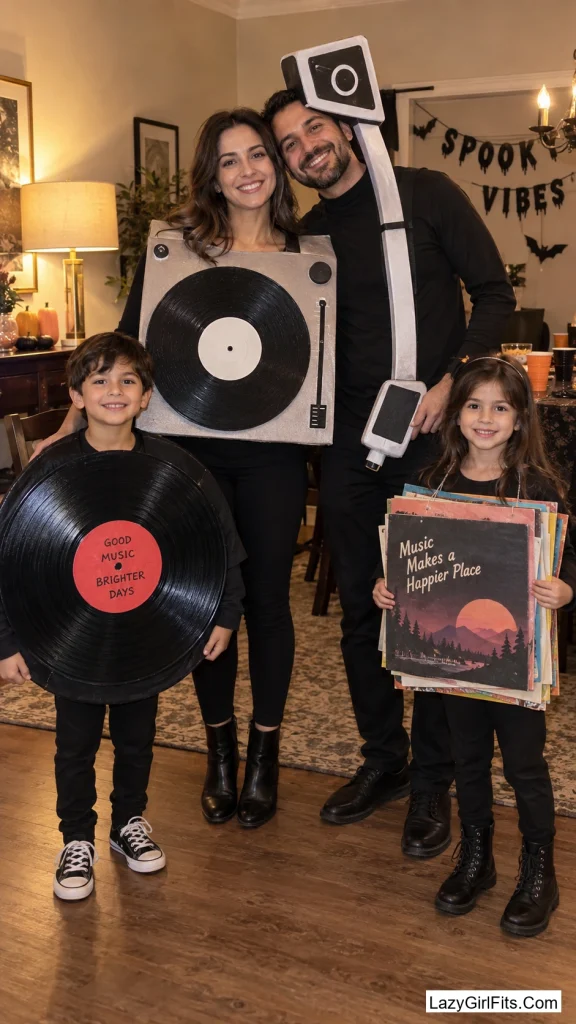 A Record Player, Its Vinyl, and the Needle Arm