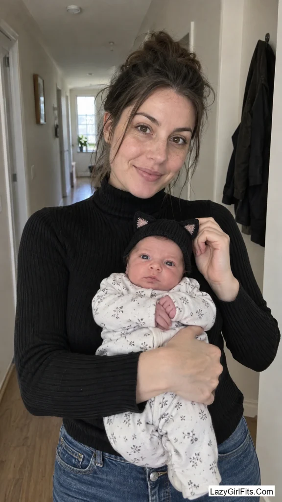 Black Turtleneck, Cat-Ear Clip