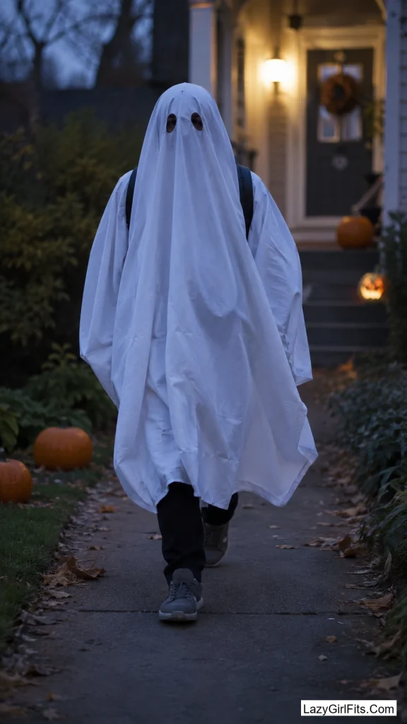 Blanket-Fort Ghost With a Backpack