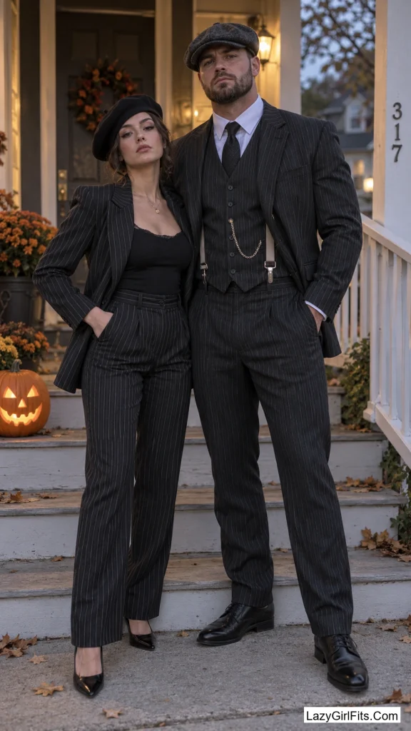 Bonnie and Clyde in Thrifted Pinstripes
