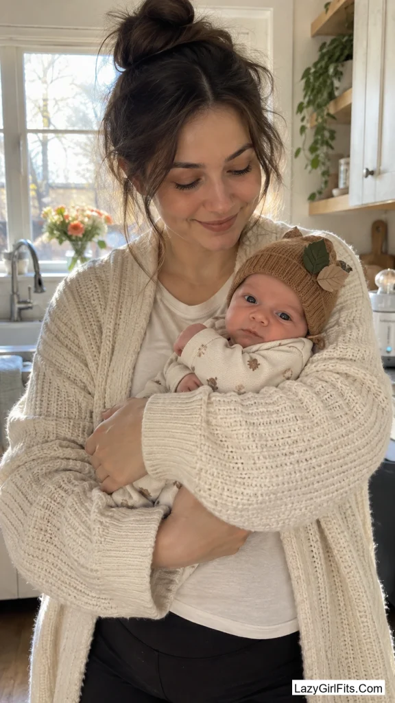 Cream Cardigan and a Cornstalk Crown