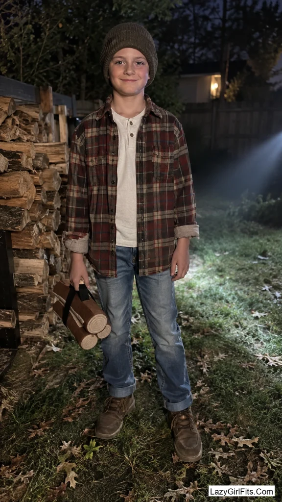 Flannel Lumberjack With a Real Axe Prop