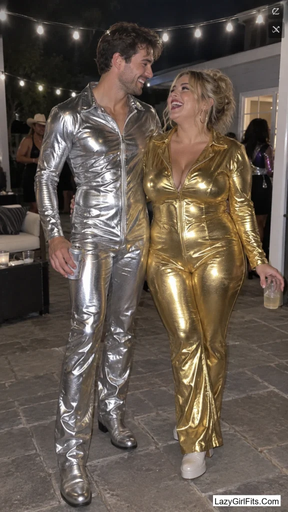 Metallic Jumpsuits, Silver and Gold