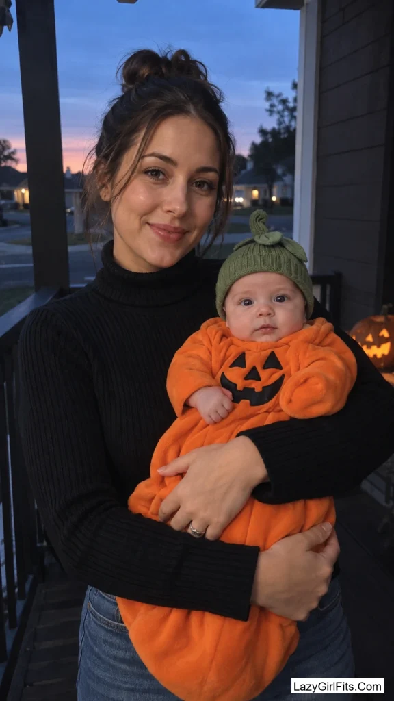 Pumpkin Bunting, Mom in All Black