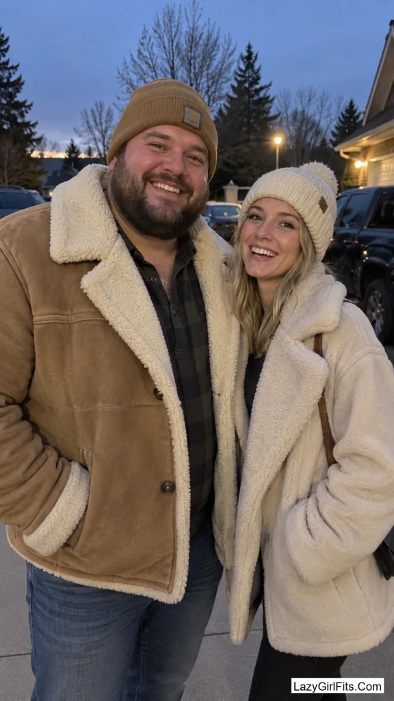 Shearling Coats and Knit Beanies