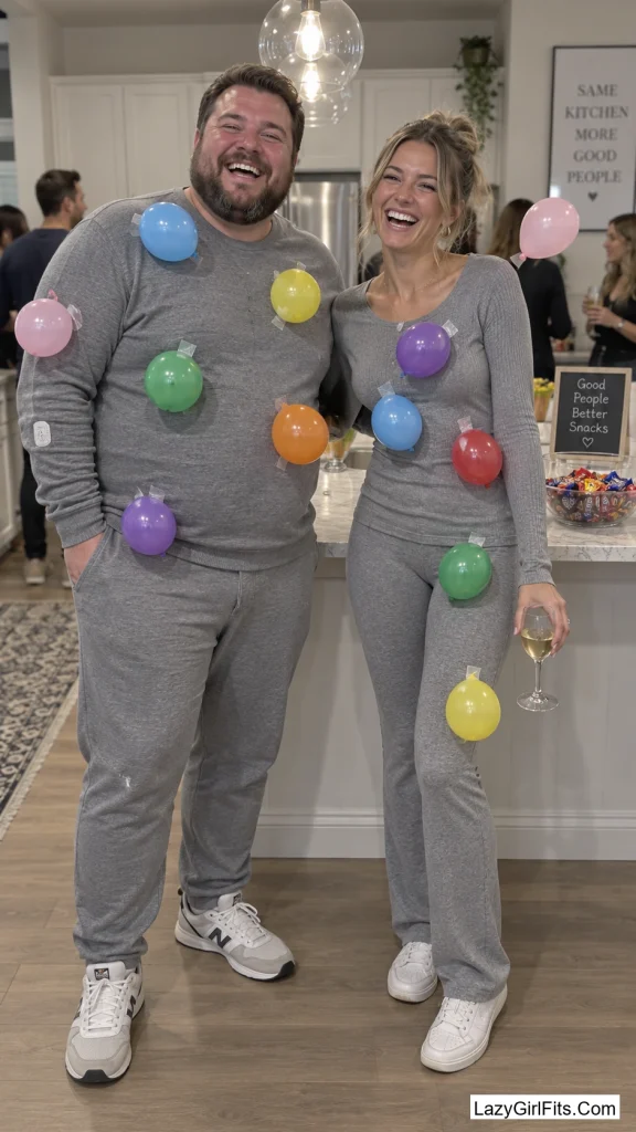 Static Cling in All Grey, Covered in Balloons