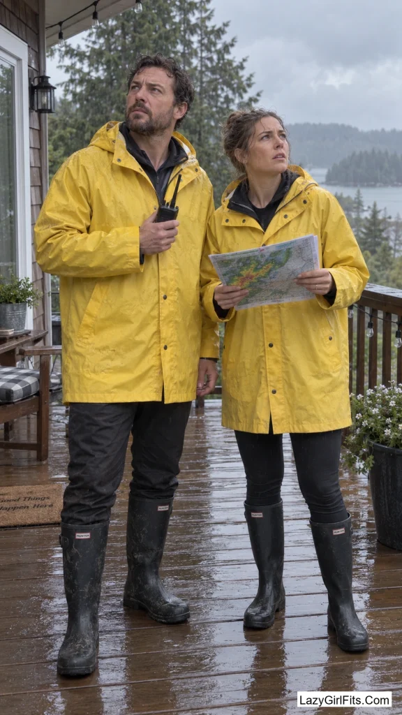 Storm Chasers in Matching Yellow Slickers