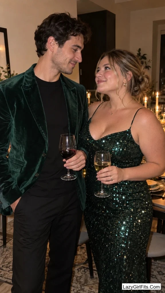 Velvet Blazer and Sequin Slip