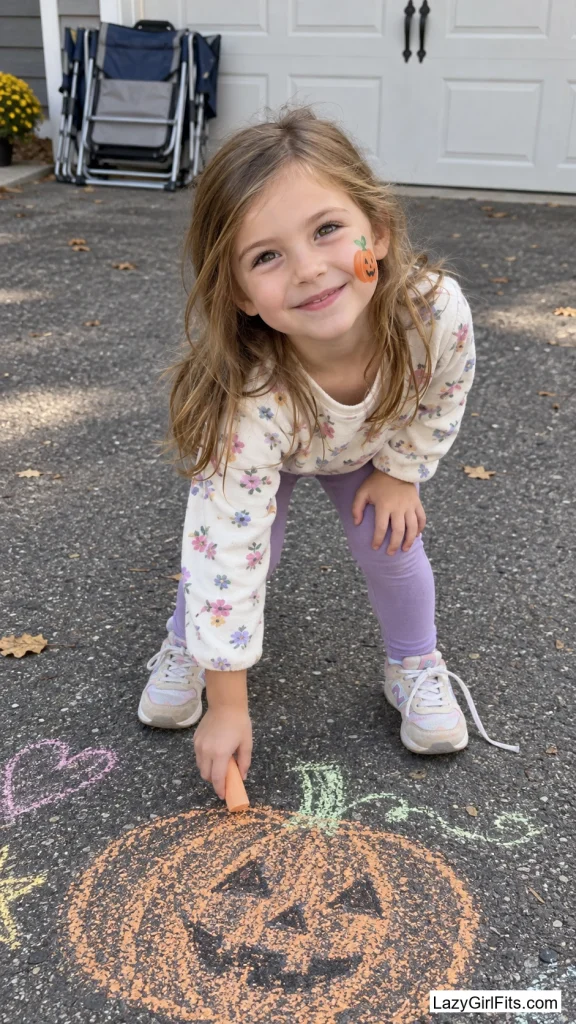 A Painted Pumpkin on One Cheek