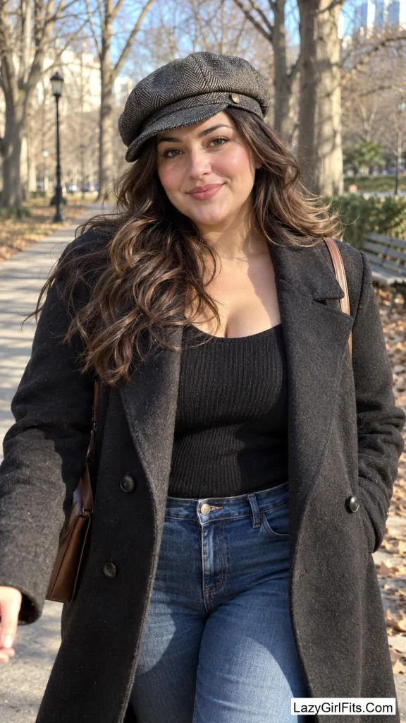 A Wool Newsboy Cap With Loose Waves