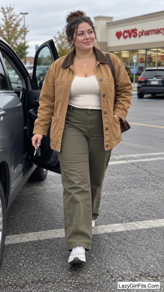Barn Jacket Over a Ribbed Tank