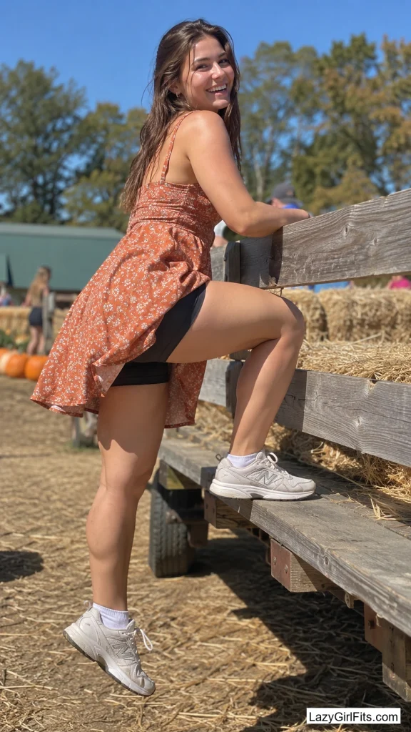 Bike Shorts Under a Mini Dress