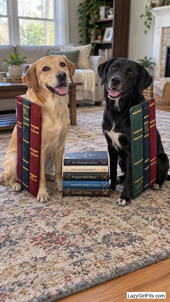Bookend Pair With Felt Book Spines