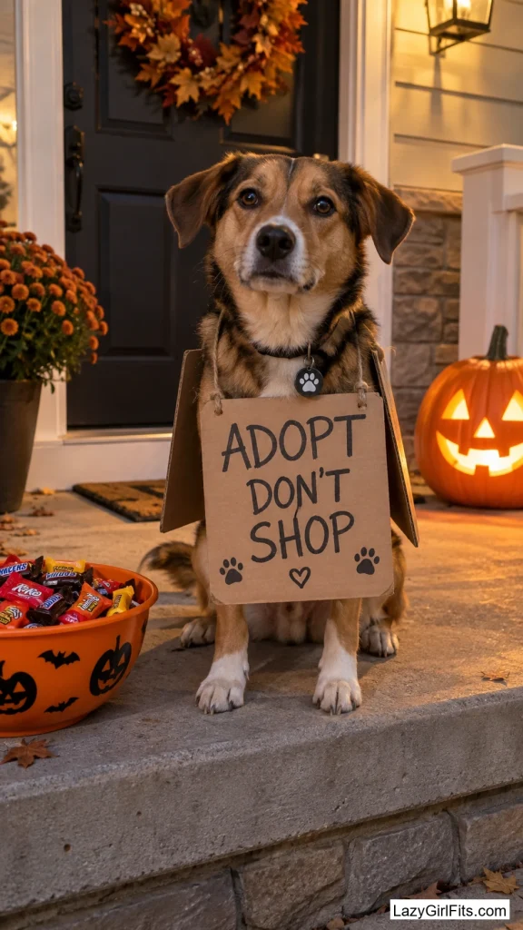 Cardboard "Adopt Don't Shop" Sandwich Board