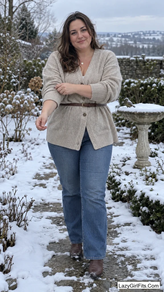 Cardigan Cinched With a Belt