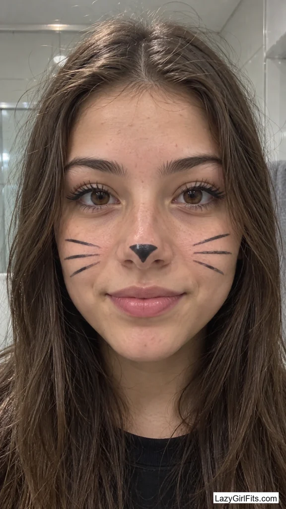 Charcoal Cat Nose and Whiskers