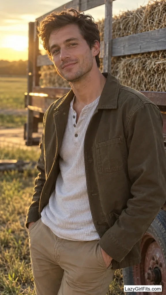 Chinos, Henley, and a Canvas Jacket