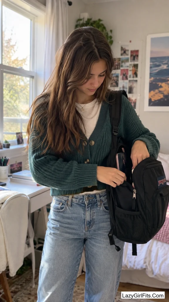 Cropped Cardigan, Basic Tee and Jeans