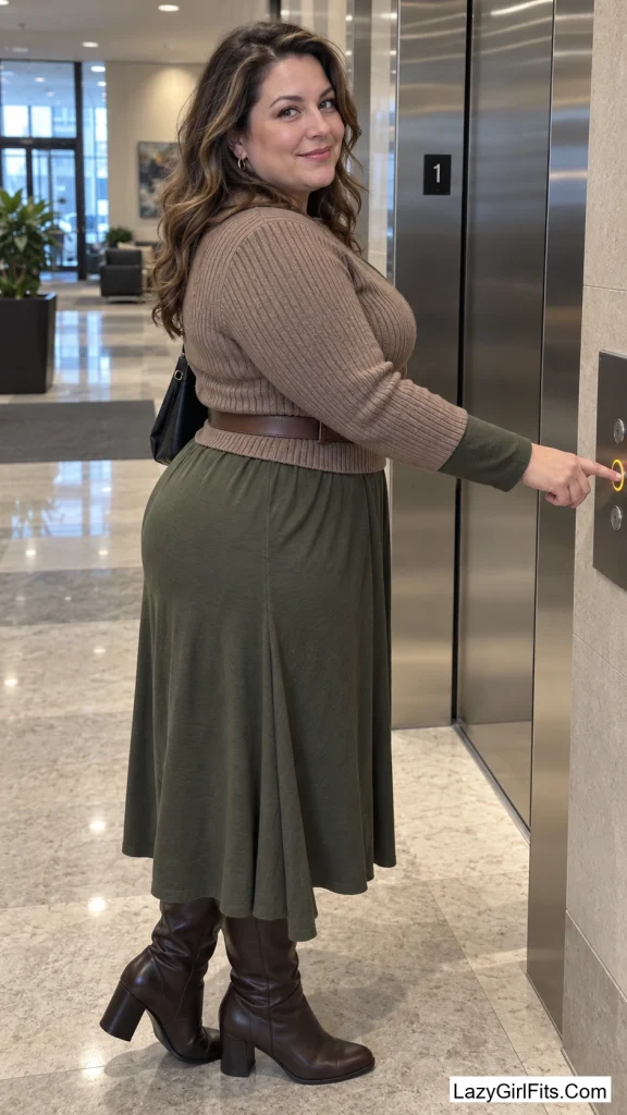 Cropped Sweater Over a Midi Dress
