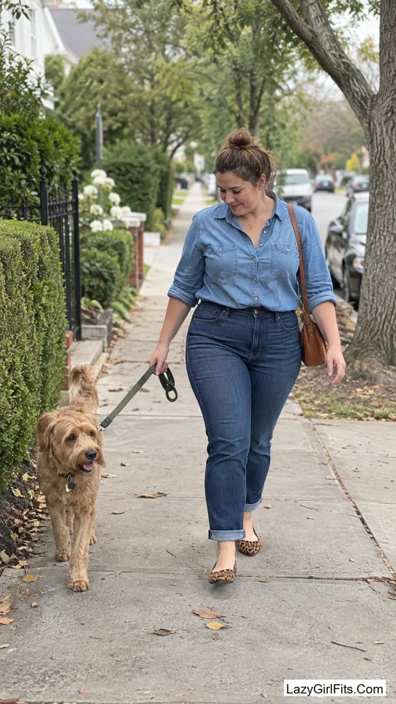 Denim-on-Denim With a Leopard Flat