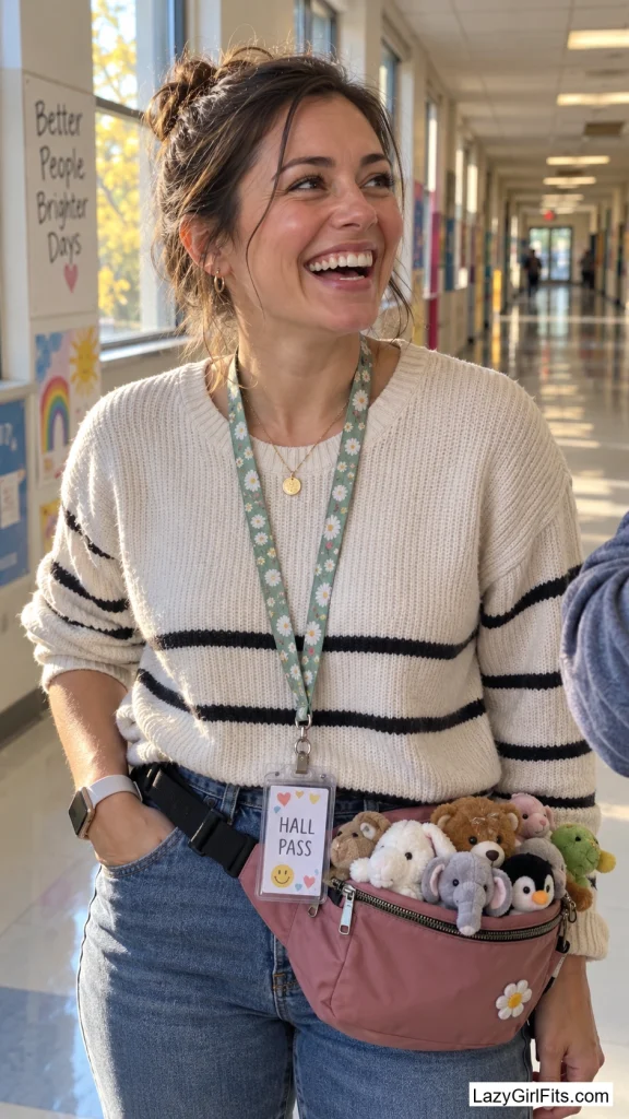 Fanny Pack Stuffed with Confiscated Squishmallows and a Hall-Pass Lanyard