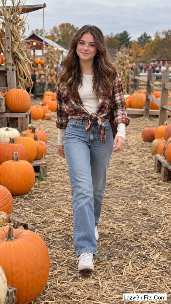 Flannel Tied at the Waist