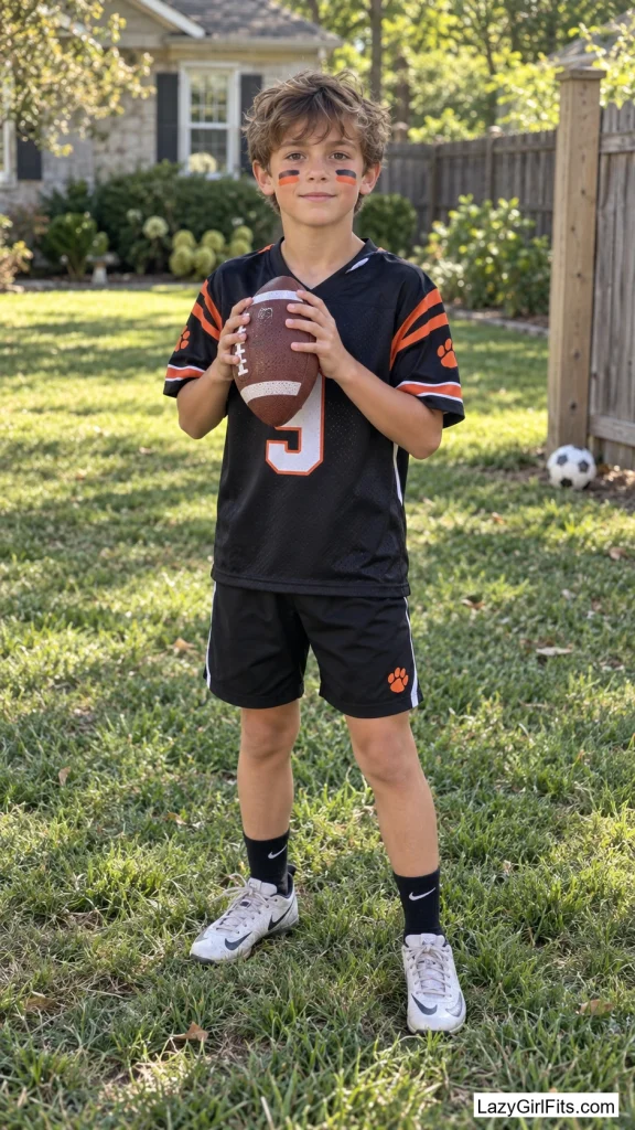 Football-Style Eye Stripes in Halloween Colors