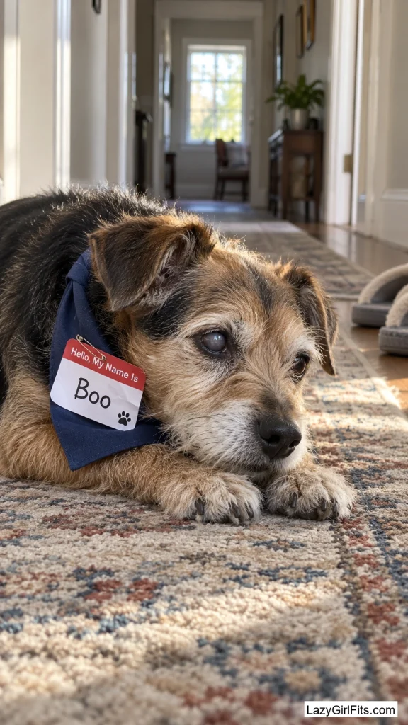 Nametag Bandana Reading "Hello, I'm Boo"