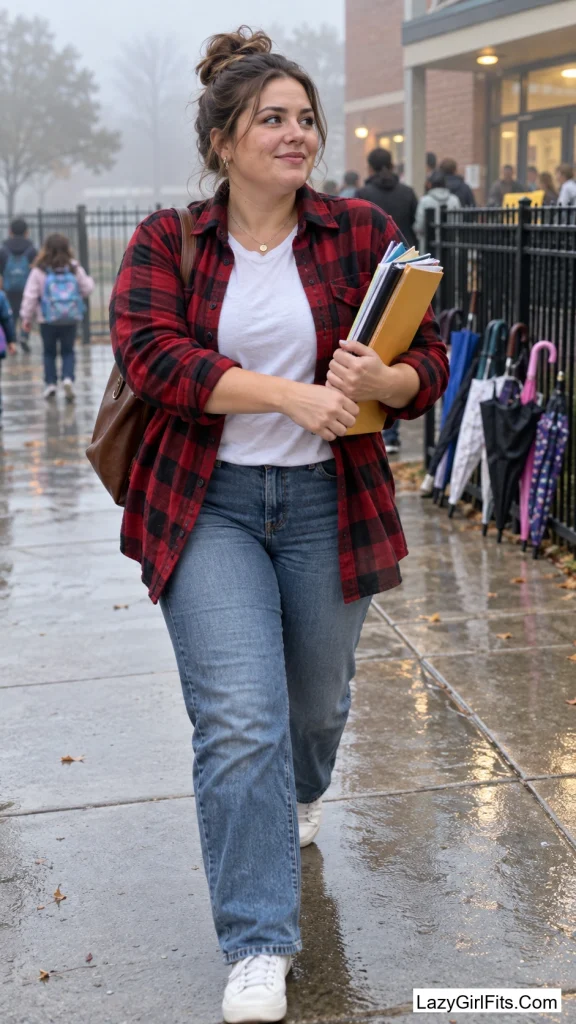 Oversized Flannel Shirt as a Jacket