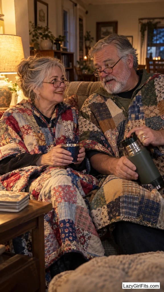 Patchwork Quilt Poncho Grandparents