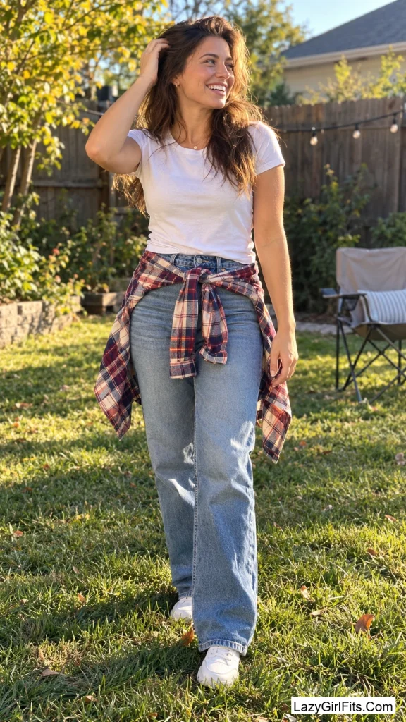 Plaid Flannel Tied at the Waist