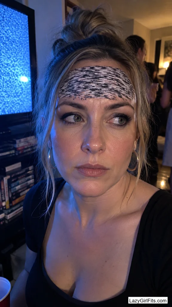 Static-Screen Scribble Across the Forehead