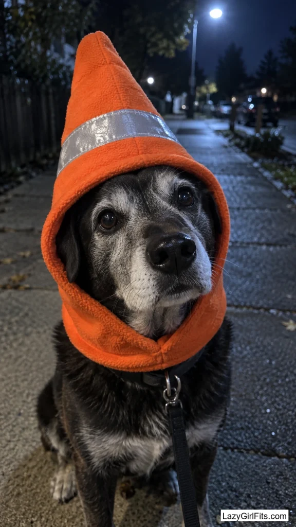 Traffic-Cone Fleece Hood