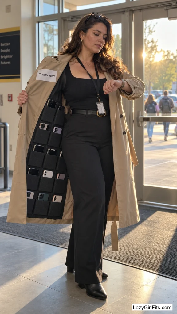 Trench Coat Lined with Confiscated Foam Phones