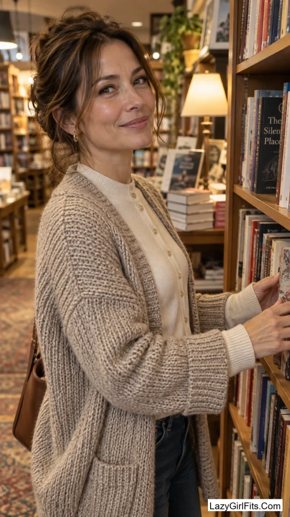 Two Cardigans, One Over the Other
