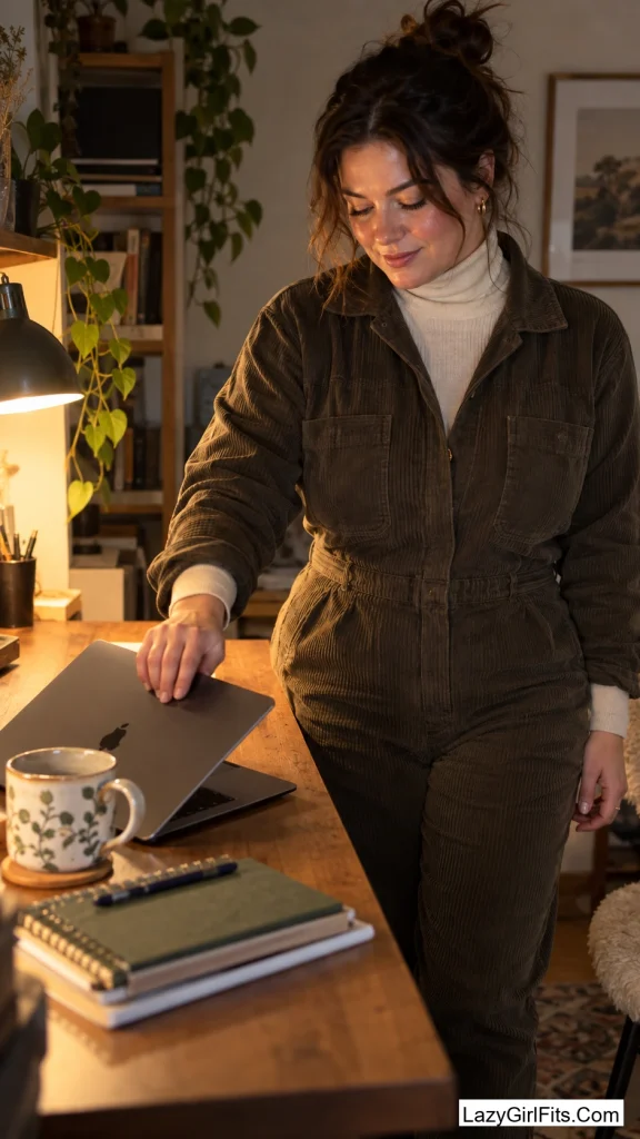 Utility Jumpsuit in Brushed Corduroy