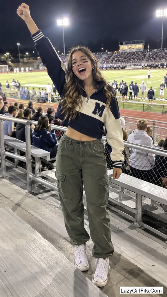 Varsity Half-Zip With Cargo Joggers