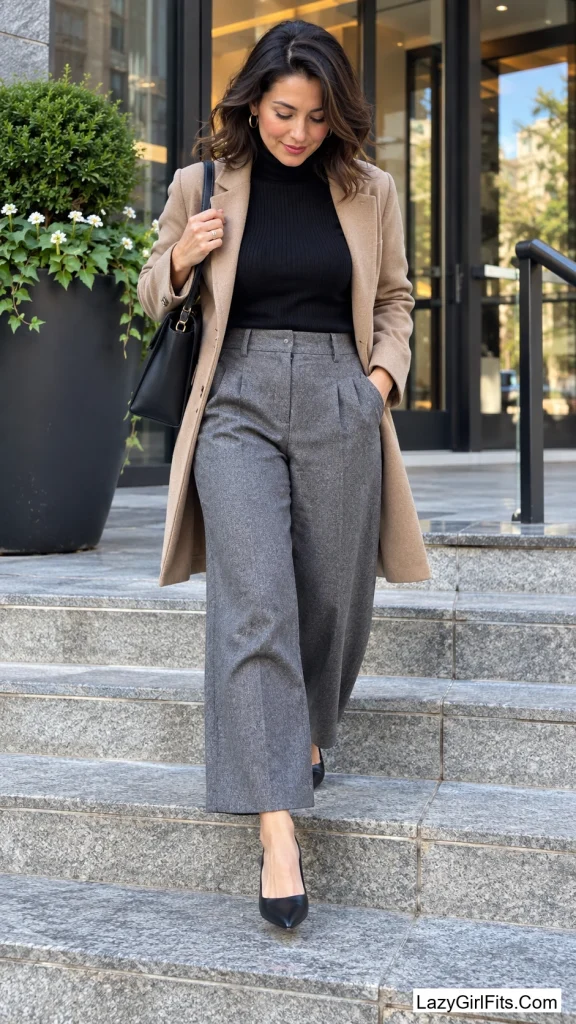 Wide-Leg Trousers Cropped to Show the Shoe