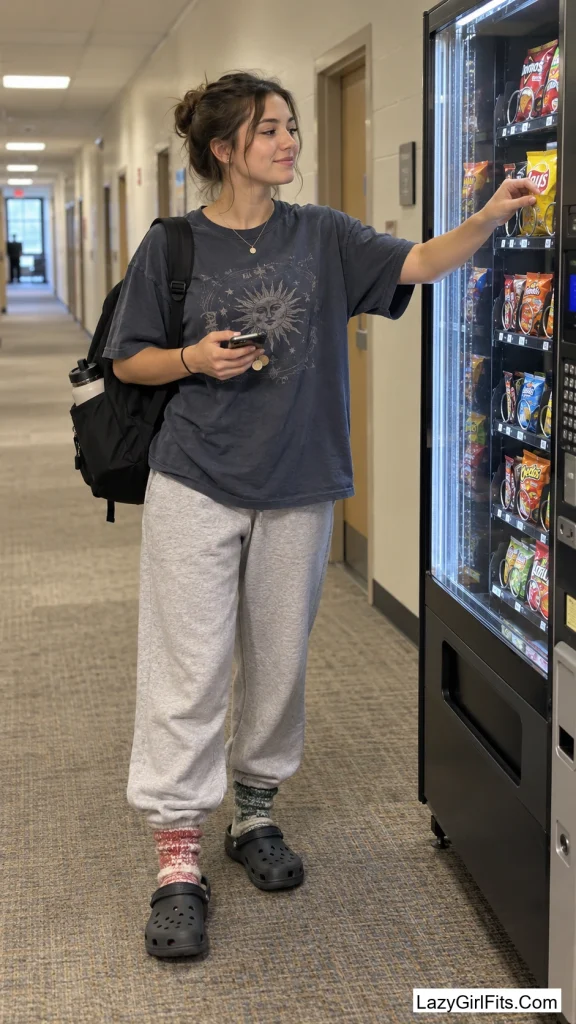 Wool Socks Under Dorm-Room Clogs